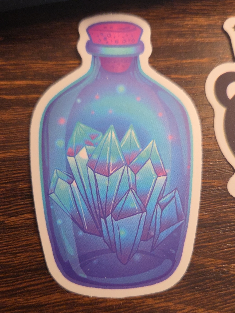 Crystal Cluster Bottle Sticker - Blue & Purple
